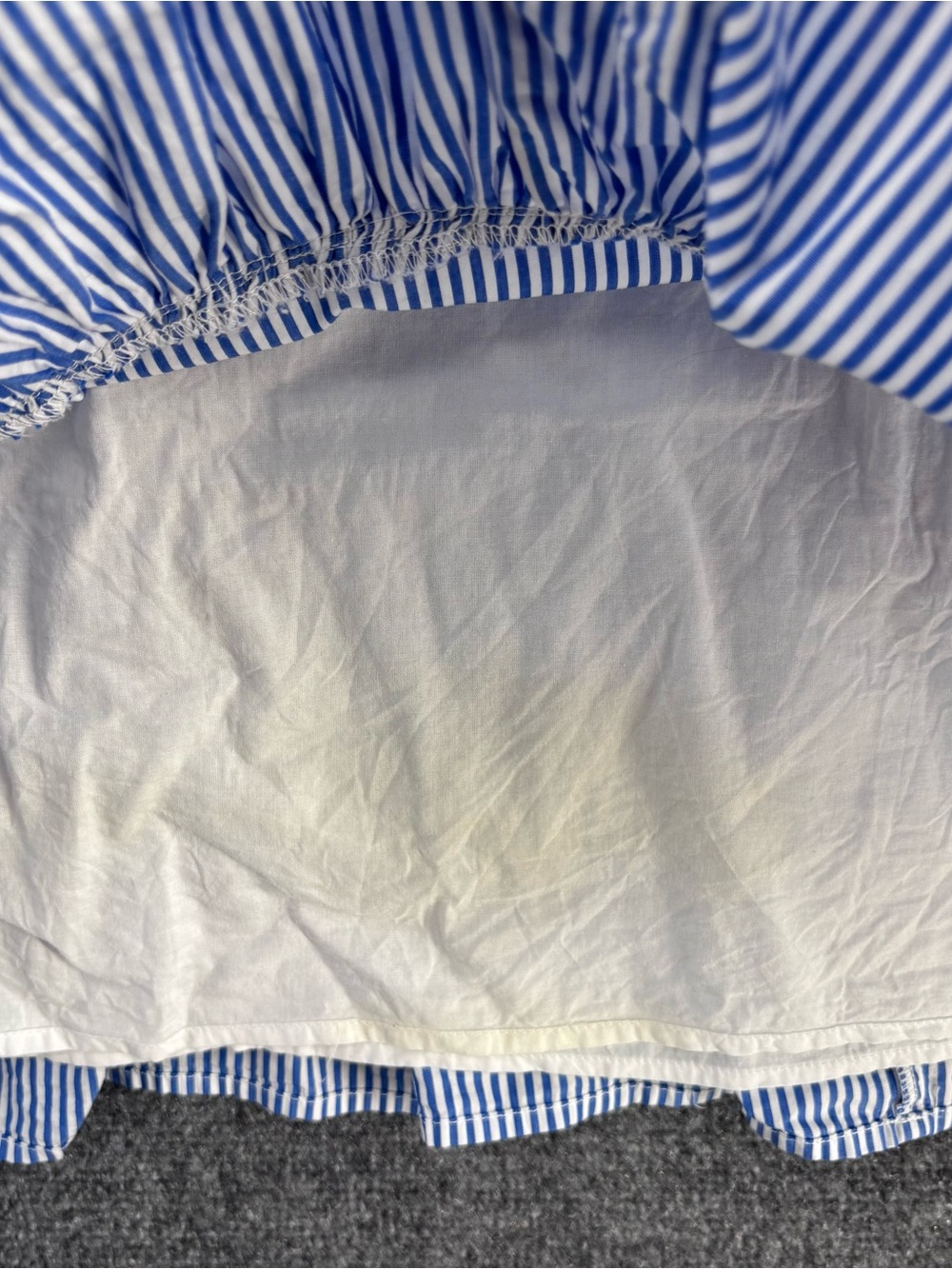 J Crew Blue White Striped Popover Dress Embroidered Women’s XS Coastal Preppy - Picture 12 of 15